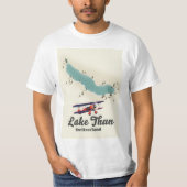 トゥーン湖 スイス 地図 Tシャツ (正面)