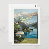 トゥーン湖 スイス 1893年 ヴィンテージ ポスター ポストカード (正面/裏面)