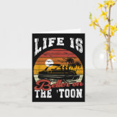 トゥーン ポントゥーン ボート キャプテン ボーで人生はもっと良い カード (黄色い花)