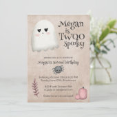 トゥー不気味かわいい幽霊ハロウィーン誕生日 招待状 (スタンド正面)