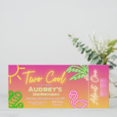 トゥー・クール・トロピカル・ピンク・ネオン・プール・パーティー・チケット 招待状 (スタンド正面)