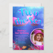 トゥ・ザ・シー - 人魚の写真付き 招待状 (正面)