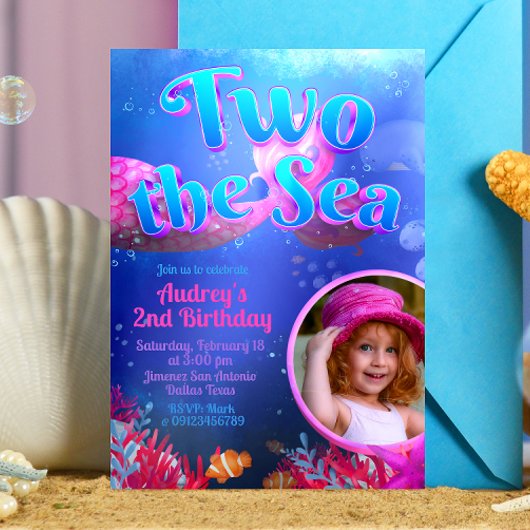 トゥ・ザ・シー - 写真の人魚 招待状