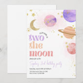 トゥ・ザ・ムーンの誕生日パーティー招待状 招待状 (正面/裏面)