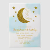 トゥ・ザ・ムーン 2歳の誕生日 ベラム紙招待状 (正面)