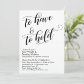 『トゥ・ハヴ＆トゥ・ホールド』 スクリプト ウェディング・アフター・セレブレーション 招待状 (スタンド正面)
