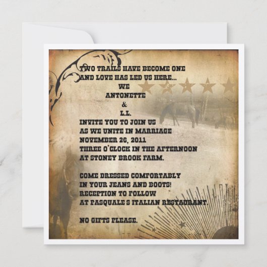 トウィンキーの結婚式招待状 招待状 (裏面)