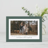 トウィードクラシックフレーム暗緑色の写真クリスマス シーズンカード (スタンド正面)