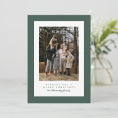 トウィードシンプルフレーム暗緑色の写真クリスマス シーズンカード (スタンド正面)