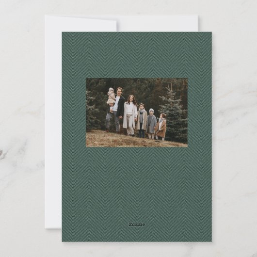 トウィードシンプルフレーム暗緑色の写真クリスマス シーズンカード (裏面)