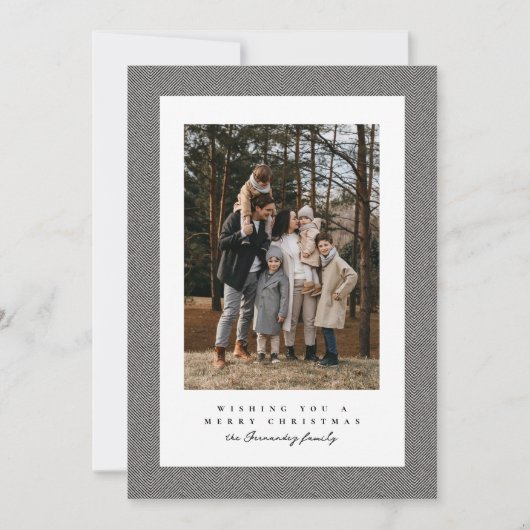 トウィードシンプルフレーム白黒写真クリスマス シーズンカード (正面)