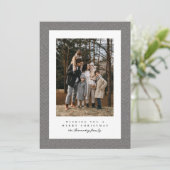 トウィードシンプルフレーム白黒写真クリスマス シーズンカード (スタンド正面)