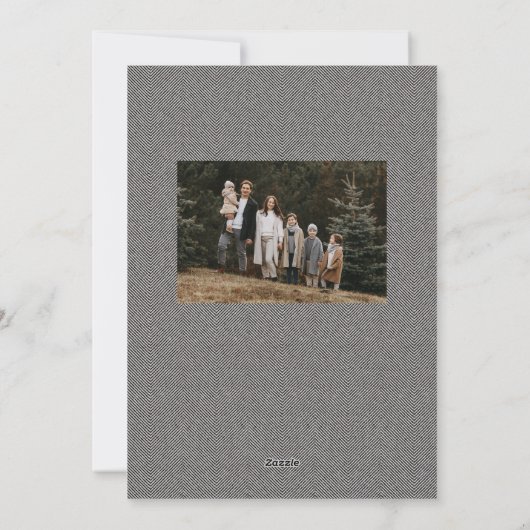 トウィードシンプルフレーム白黒写真クリスマス シーズンカード (裏面)