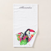 トウカラフルカンの鳥の熱帯花風呂タオル バスタオルセット (ハンドタオル)