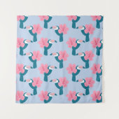 トウカンとハイビスカス タペストリー (正面)