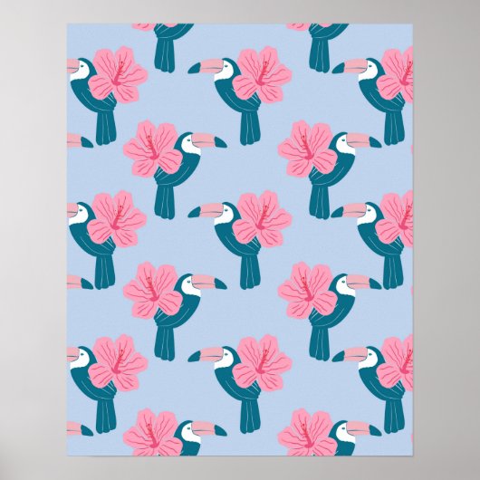 トウカンとハイビスカス ポスター (正面)