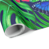 トウカンと熱帯庭園の水彩 ラッピングペーパー (ロールコーナー)