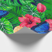 トウカンと熱帯庭園の水彩 ラッピングペーパー (角)