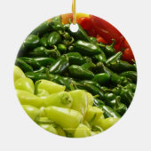トウガラシのクリスマスの休日のオーナメント セラミックオーナメント (裏面)