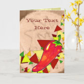 トウガラシの挨拶状 カード (黄色い花)