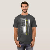 トウトラックオペレータ薄い黄色のライン難破車トウ Tシャツ (正面フル)