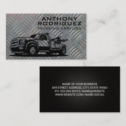 トウトラック車両 |スチールプレート 名刺 (正面/裏面)