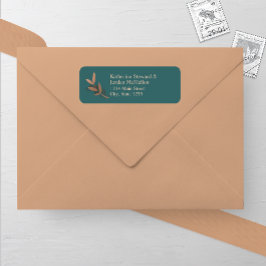 トウヒとブロンズの秋リーフ結婚の差出人住所 ラベル