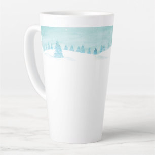 トウヒの木が茂る雪の多い冬の森林の風景 カフェラテマグ