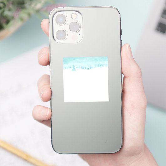 トウヒの木が茂る雪の多い冬の森林の風景 シール (スマートフォン)