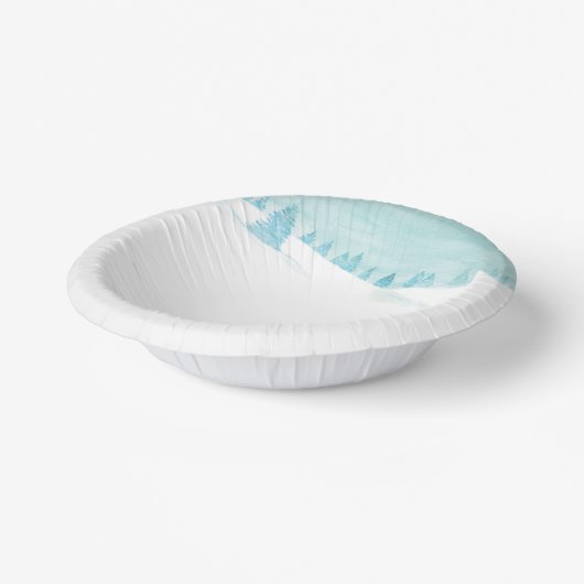 トウヒの木が茂る雪の多い冬の森林の風景 ペーパーボウル (傾斜あり)