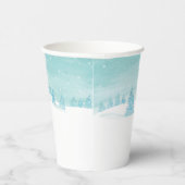 トウヒの木が茂る雪の多い冬の森林の風景 紙コップ (右)