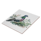 トウヒの木の上の鳩 タイル (側面)