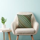 トウヒの木の緑と茶色のストライプとプレイド クッション (椅子)