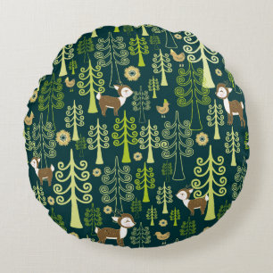 トウヒの木、ヴィンテージdの継ぎ目のないデザイン ラウンドクッション
