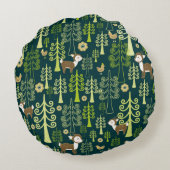 トウヒの木、ヴィンテージdの継ぎ目のないデザイン ラウンドクッション (裏面)