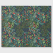 トウヒの枝とオムレラのクリスマスパターンラップ ラッピングペーパー (フラット)