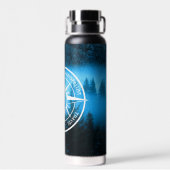 トウヒの森のコンパス星印モノグラム霧 ウォーターボトル (背面)