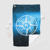 トウヒの森のコンパス星印モノグラム霧 ゴルフタオル (インサイチュ)