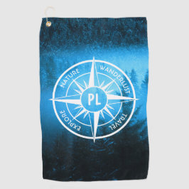 トウヒの森のコンパス星印モノグラム霧 ゴルフタオル