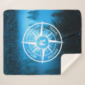 トウヒの森のコンパス星印モノグラム霧 シェルパブランケット (正面(横))