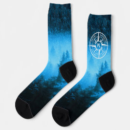 トウヒの森のコンパス星印モノグラム霧 ソックス