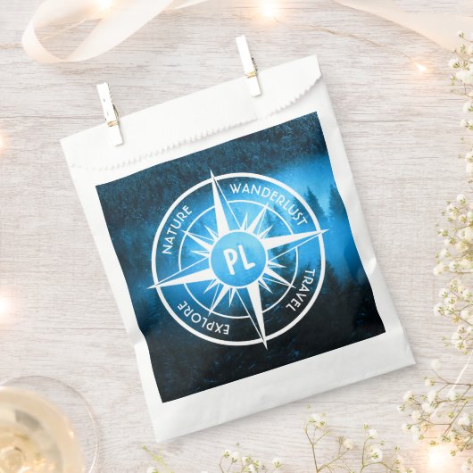 トウヒの森のコンパス星印モノグラム霧 フェイバーバッグ (クリップ留めされた状態)