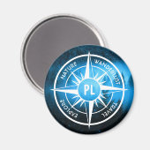 トウヒの森のコンパス星印モノグラム霧 マグネット (正面/裏面)