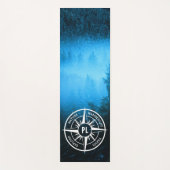 トウヒの森のコンパス星印モノグラム霧 ヨガマット (正面)