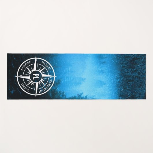 トウヒの森のコンパス星印モノグラム霧 ヨガマット (正面(横))