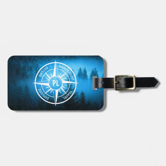 トウヒの森のコンパス星印モノグラム霧 ラゲッジタグ (正面横)
