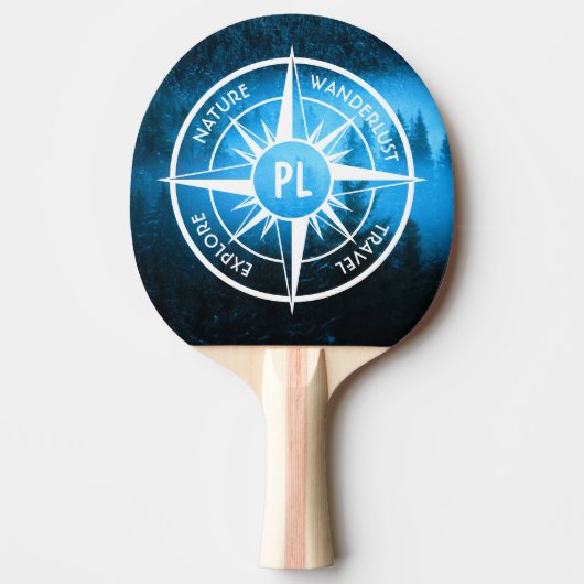 トウヒの森のコンパス星印モノグラム霧 卓球ラケット (正面)