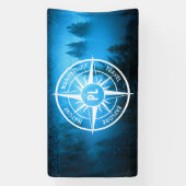 トウヒの森のコンパス星印モノグラム霧 横断幕 (縦)