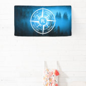 トウヒの森のコンパス星印モノグラム霧 横断幕 (インサイチュ)