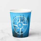 トウヒの森のコンパス星印モノグラム霧 紙コップ (裏面)